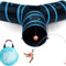 Cat Tunnel - Also Included Is a ($5 Value) Interactive Cat Toy - Toys for Cats - Cat Tunnels for Indoor Cats - Cat Tube - Collapsible 3 Way Pet Tunnel - Great Toy for Cats & Rabb (Blue)